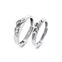 Ehepaar Fingerringe, 925er Sterling Silber, platiniert, Einstellbar & verschiedene Stile für Wahl, verkauft von PC