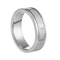Titanium Steel Finger Ring, silver color plated, Unisex 