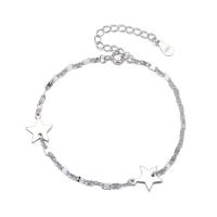 Sterling Silver Bracelets, 925 Sterling Silver, platinum plated, fashion jewelry & for woman, 190mm 