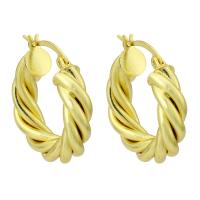 Brass Hoop Earring, gold color plated, for woman 
