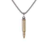 Stainless Steel Sweater Chain Necklace, 304 Stainless Steel Chain, with zinc alloy pendant, Bullet, plated, Unisex Approx 27.56 Inch 