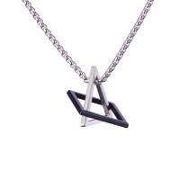 Stainless Steel Sweater Chain Necklace, 304 Stainless Steel Chain, with zinc alloy pendant, Geometrical Pattern, plated, for man & hollow Approx 27.56 Inch 