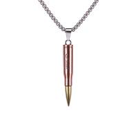 Stainless Steel Sweater Chain Necklace, 304 Stainless Steel Chain, with zinc alloy pendant, Bullet, plated, for man Approx 27.56 Inch 