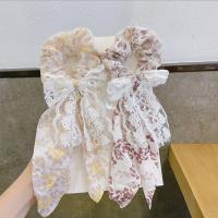 Hair Scrunchies, Organza, with Lace, handmade, for woman 120mm 