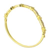 Cubic Zirconia Micro Pave Brass Bracelet, gold color plated, fashion jewelry & micro pave cubic zirconia & for woman, golden 