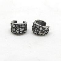 Earring Cuff and Wraps, 316 Stainless Steel, Skull, vintage & Unisex & blacken 