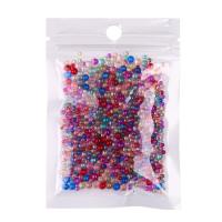 Vernickelt Glasperlen, rund, bunte Farbe plattiert, DIY & kein Loch, keine, 2-3.5mm, 30G/Tasche, verkauft von Tasche