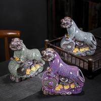 Porcelain Decoration, Tiger, handmade, for home and office & durable 