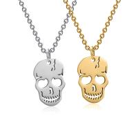 Stainless Steel Jewelry Necklace, 304 Stainless Steel, with 1.97inch extender chain, Skull, Vacuum Ion Plating, fashion jewelry & for woman Approx 15.75 Inch 