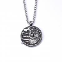 316 Stainless Steel Necklace, Round, fashion jewelry & for man & blacken .4x60 cm 