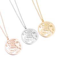 Stainless Steel Jewelry Necklace, 304 Stainless Steel, Round, Vacuum Ion Plating, fashion jewelry & for woman cm 