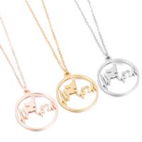 Stainless Steel Jewelry Necklace, 304 Stainless Steel, Round, Vacuum Ion Plating, fashion jewelry & for woman & hollow cm 