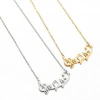 Stainless Steel Jewelry Necklace, 304 Stainless Steel, Music Note, Vacuum Ion Plating, fashion jewelry & for woman cm 