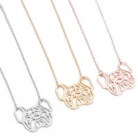 Stainless Steel Jewelry Necklace, 304 Stainless Steel, Dog, Vacuum Ion Plating, fashion jewelry & for woman & hollow cm 
