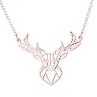 Stainless Steel Jewelry Necklace, 304 Stainless Steel, Antlers, Vacuum Ion Plating, fashion jewelry & for woman & hollow cm 