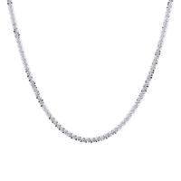 Collar de la joyería de plata esterlina, Plata de ley 925, chapado en platina real, para mujer, longitud:44 cm, Vendido por UD