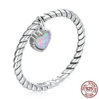 Sterling Silver Finger Ring, 925 Sterling Silver, with Opal, oxidation & for woman 