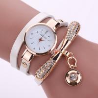 Wrap Watch, Synthetic Leather, with Glass & Zinc Alloy, fashion jewelry & for woman & with rhinestone 530mm 