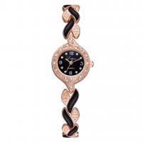 Mode Montre-bracelet, alliage de zinc, avec verre, bijoux de mode & pour femme & émail & avec strass, plus de couleurs à choisir, 205mm, Vendu par PC