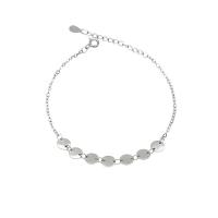 Sterling Silver Bracelets, 925 Sterling Silver, platinum color plated, fashion jewelry & for woman, 190mm 