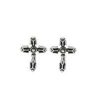 Sterling Silver Stud Earring, 925 Sterling Silver, Cross, polished, fashion jewelry & for woman, 12.5mm 