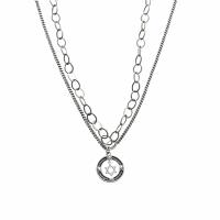 Collar de la joyería de plata esterlina, Plata de ley 925, para mujer & hueco, longitud:aproximado 23.6 Inch, Vendido por UD