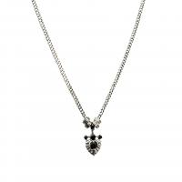 Schwarze Achat Halskette, 925er Sterling Silber, mit Schwarzer Achat, Modeschmuck & für Frau, Länge:ca. 17.7 ZollInch, verkauft von PC
