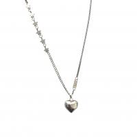 Sterling Silver Jewelry Necklace, 925 Sterling Silver, Heart, fashion jewelry & for woman Approx 17.7 Inch 