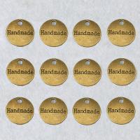 Zinc Alloy Message Pendants, Flat Round, plated, DIY & with letter pattern 14mm 