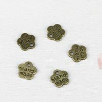 Zinc Alloy Message Pendants, Plum Blossom, plated, DIY & with letter pattern 8mm 
