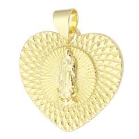 Brass Heart Pendants, gold color plated, fashion jewelry & DIY & for woman, golden Approx 3mm 