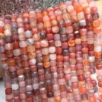 Yanyuan Agate Perle, Quadrat, poliert, DIY & facettierte, gemischte Farben, 6-7mm, Länge:ca. 38 cm, verkauft von Strang