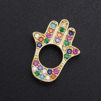 Cubic Zirconia Micro Pave Brass Pendant, plated, DIY & micro pave cubic zirconia, mixed colors 