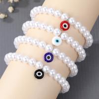 Evil Eye Jewelry Bracelet, ABS Plastic Pearl, with Resin & for woman .5 Inch 