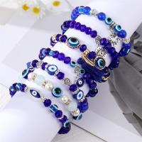 Evil Eye Jewelry Bracelet, Zinc Alloy, with ABS Plastic Pearl & Crystal & Resin, plated & for woman & enamel & with rhinestone .5 Inch 