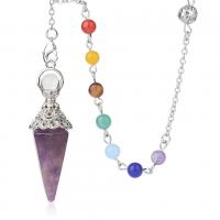 Zinc Alloy Pendulum, with Gemstone & Unisex Approx 8.07 Inch 