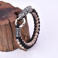 Parachute Cord Bracelet, with 316 Stainless Steel, Snake, fashion jewelry & for man & blacken 