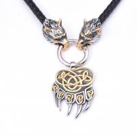 PU Leather Necklace, with 316 Stainless Steel, Claw, Vacuum Ion Plating, fashion jewelry & for man & blacken 