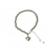 Collar de la joyería de plata esterlina, Plata de ley 925, Corazón, para mujer, longitud:aproximado 17.7 Inch, Vendido por UD