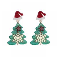 Christmas Earrings, Acrylic, fashion jewelry & for woman, multi-colored, 50mm 