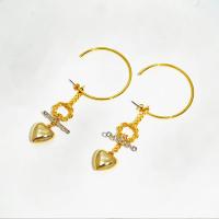 Brass Drop Earring, gold color plated, fashion jewelry & for woman, 80mm 