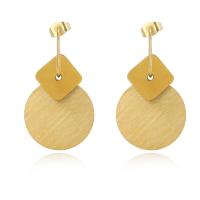 Stainless Steel Drop Earring, 304 Stainless Steel, gold color plated, for woman 