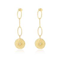 Stainless Steel Drop Earring, 304 Stainless Steel, gold color plated, for woman & with rhinestone 