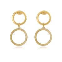Stainless Steel Drop Earring, 304 Stainless Steel, Donut, plated, for woman & hollow 