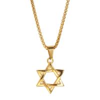 304 Stainless Steel Necklace, Hexagram, plated & for man & hollow 21mm Approx 21.65 Inch 