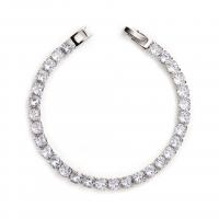 Cubic Zirconia Jewelry Bracelets, platinum color plated & for woman Approx 7.48 Inch 