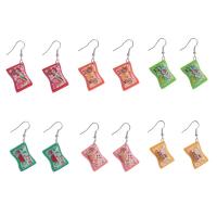 Resin Zinc Alloy Earring, with Zinc Alloy & for woman 
