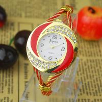 Наручные часы железа, цинковый сплав, водонепроницаемый & Женский & со стразами, Много цветов для выбора, 60mm, продается PC