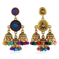 Zinklegierung Lüster Ohrring, mit Kunststoff, antike Goldfarbe plattiert, Modeschmuck & für Frau & mit Strass, 54x35mm, verkauft von Paar