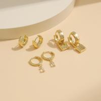 laiton Boucles d'oreilles, trois pièces & bijoux de mode & pour femme & avec strass, doré, Vendu par fixé